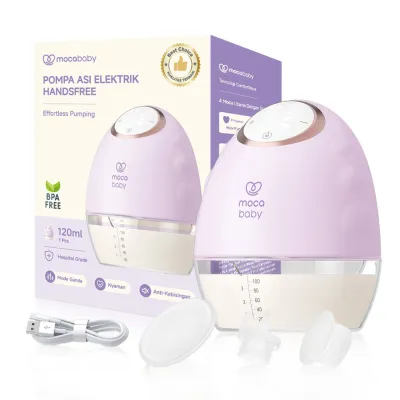 (Garansi 2 Tahun) Mocababy Pompa Asi Elektrik Handsfree Wearable Breast Pump Portable 4 Mode 36 Level 24mm Penampung ASI-Hospital Grade BF05MAX