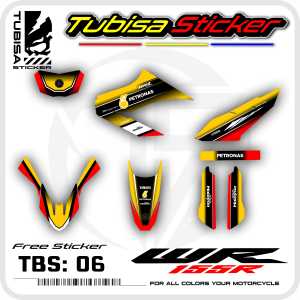 Striping Variasi Yamaha WR 155 - Stiker Striping Variasi Motor WR 155 Motif Petronas. TBS.06