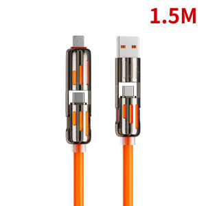 Cáp sạc nhanh đa cổng 4 trong 1 240W bộ sạc đồng bộ nhanh điện thoại tương thích Type-C Pigfly