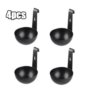 4pcs Stainless Steel Egg Poacher With Hook Non-Stick Boiling Eggs Spoon