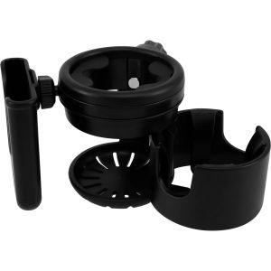 Orzbow 3-in-1 Stroller Cup Holder with Phone Mount Dual Bottle Design Secure Clamp Baby Stroller Accessories
