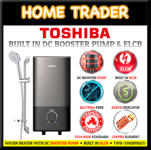 BUILT IN ELCB & DC BOOSTER PUMP ✦ TOSHIBA ✦ INSTANT WATER HEATER WITH SQUARE RAIN SHOWER ✦ TWH-33MXPSG(T)