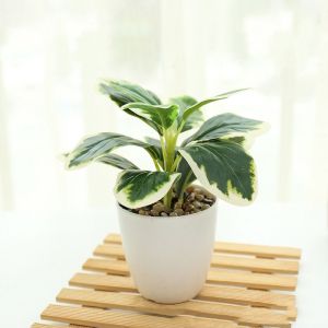 EKILLERLY Lifelike Artificial Plants Bonsai Handmade Plastic Green Pot Plants Decoration Creative Gift with Pot Simulation Potted Plants Home Decoration