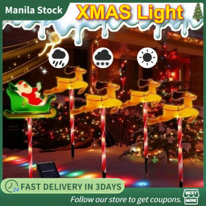 Christmas Lights Santa Claus Elk Field Plug In Lamp Outdoor Lawn Pathway Light Xmas Decor