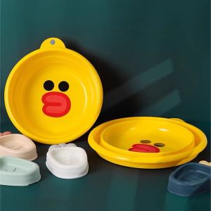 Chậu silicon gấp gọn hình vịt vàng đa năng tắm rửa mặt cho bé tiện lợi thông minh