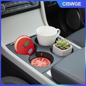 CISWGE Chống trượt pu xe coaster 2pcs trái cây phong cách uống mat cho cup chủ khe cắm phổ quát cho xe nội thất