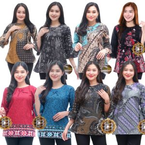 BISA COD - Blouse batik wanita terbaru M L XL XXL XXXL - Atasan batik wanita modern - baju batik wanita terbaik - batik kerja banyak pilihan motif - harga grosiran