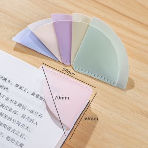 CHLOCH 6pcs PP Bookmarks Fan-Shaped Multi-Function Book Page Clips Durable Anti-Curl Page Markers Gift