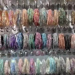 2mm European and American gold Acrylic Rhinestone Elastic Bracelet   Shiny Minimalist Bracelet Jewelry 10 Strip / Bag