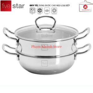 Bộ Nồi Xửng Hấp Fivestar Inox 430 3 Đáy Sử Dụng Được Trên Mọi Loại Bếp