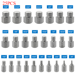 25pcs Broken Bolt Remover Hexagon Vehicle Hand Tools Broken Screw Removal Tools Damaged Extractor