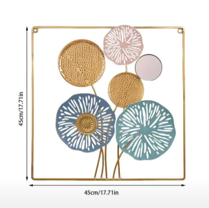 Hiasan Dinding Pajangan Nordic Artware Iron Ornaments With Glass Mirror Wall Hanging