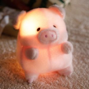 JOJO CASTLE Electronic Pig Plush Toy Stuffed Soft Pig Pillow Doll LED Light Plush Glowing 20cm Soft Doll Baby Kid Toys Birthday Gift Home Decor