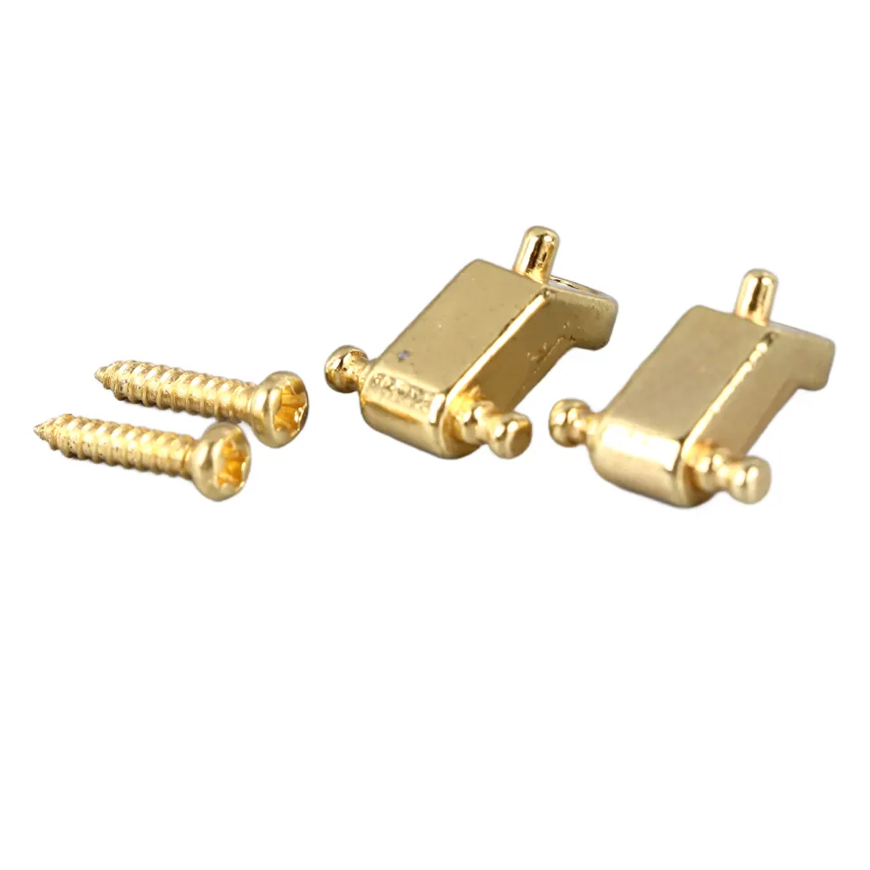 Gitaar String Tree Retainer Set Metalen String Retainer Gitaar Geladen Socket Plaat met Schroeven Elektrische Gitaar Onderdeel (GOLD