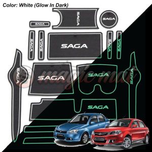 Car Slot Mat PROTON SAGA BLM SE FL FLX SV MAGIC MAT Custom Fit Interior Panel Console Cup Holder Non Slip Organizer Pad Car Accessories Aksesori Kereta