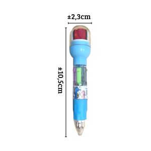 Pulpen  Warna Pendek / Pen Color 5IN1 dan 10IN1 + Roller Stamp / Pulpen Karakter Mekanik Lucu / Ballpoint Gambar Motif / Perlengkapan Menulis / Alat Tulis Sekolah Kantor Anak - HOMIA