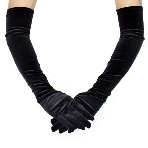 1 Cặp Thời Trang Màu Đen Cổ Điển Dành Cho Người Lớn Nhung Opera / Khuỷu Tay Căng Ngón Tay Găng Tay Dài Cánh Tay Ấm Áp Phụ Nữ Váy Dạ Hội Găng Tay Nghi Thức