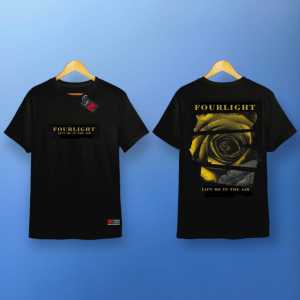 Kaos fourlight pria & wanita warna hitam cotton tebal paling laris & termurah