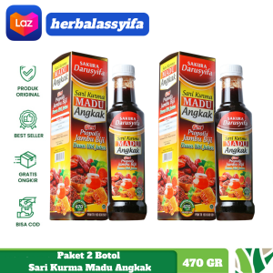 Paket 2 Botol Sari Kurma Madu Angkak Darusyifa Plus Propolis Jambu Biji 470gr Obat Typus Demam Tinggi&Menjaga Stamina Tubuh