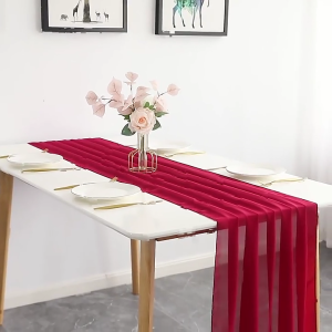 72x305cm Chiffon Table Runner Table Runner Wedding Birthday Party Valentines Day Table Decorations