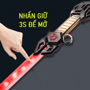 Kiếm Led Biến Hình Phát Sáng Âm Thanh Pin Sạc Type-C Xoay 360 Độ | Kiếm Đồ Chơi Led Kéo Dài Cho Bé