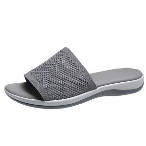 Free Shipping New Spring And Summer Knitted Platform Sandals – Plus-Size Flat Slippers For Women