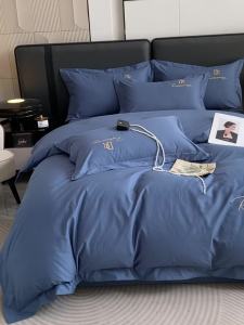 A Class 100% 100% Cotton High-End Pure Cotton Four-Piece Set Long-Staple Cotton Bed Sheet Duvet Cover Bed Skirt Advanced Embroidery Bedding LZD