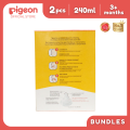 Pigeon Official- New and Improved Wideneck PP Feeding Bottle 240ml, medium flow, 2pcs in a box, no nipple confusion, anti-colic. 