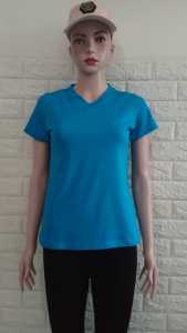 Floline Ols- Kaos V-Neck Spandek Rayon Cewek 01 Atasan Wanita