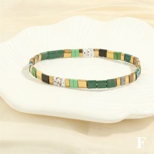 K9SEQ Colorful Tila Beads Bracelet Beads Geometric Type Elastic Bracelet Fashion Stackable Bracelet Women