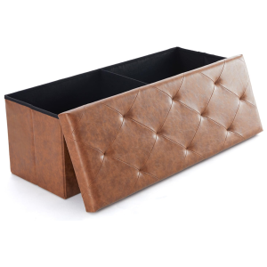 [PVC] Folding Storage Ottoman Bench For Living Room Bedroom Entryway
