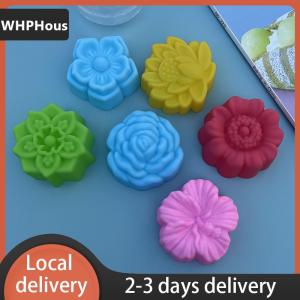 [COD] WHPHous Ship within 24 hours 5PCS Flower Silicone Candle Mold DIY Handmade 3D Rose Soap Plaster Resin Mould Cake Baking Tool Kitchen Party Decoration Supply