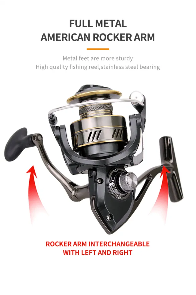 Spinning Fishing Reel 14+1BB Spinning Fishing Wheel Left and Right Handle Spin  Reel for Saltwater or Freshwater Fishing