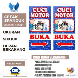 Cetak Spanduk Banner Cuci Motor KANAN KIRI Costom Desain