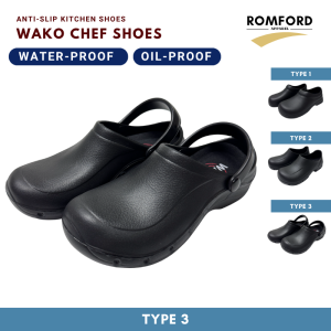 (Size 36-45) WAKO Safety Kitchen Shoes Chef Oil Waterproof Anti-slip