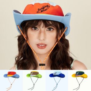 LUZMAR Sun Protection Travel Bucket Hats Quick Dry Breathable Hiking Cap  Color-blocked Design Fishermen Cap for Summer