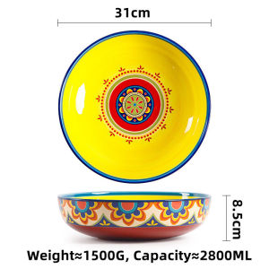 OMK Tunisian series Ceramic 2800ML Serving Bowls Fruit salad bowl