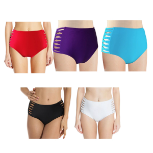 Màu trơn Đồ Bơi Tam giác cho phụ nữ chạm khoét Quần bơi eo cao Băng đáy thời trang bơi ngắn beachwears