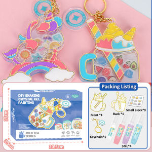 TASMO DIY Mini Milk Tea Cup Set for Kids Creative Handmade Sticker Material Kit Boys and Girls Pretend Play Toys