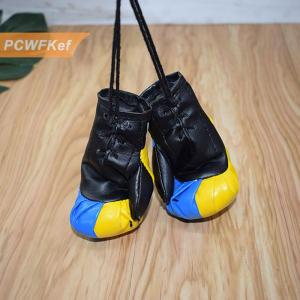 【PCWFKef】 Ukraine cờ quốc gia Găng tay đấm bốc Móc khóa treo phụ kiện mặt dây chuyền