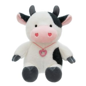 IPIE2 Simulation Cow Stuffed Plush Doll Cartoon Fluffy Animals Cow Toys Creative Kawaii Cow Plush Toy Birthday Gift