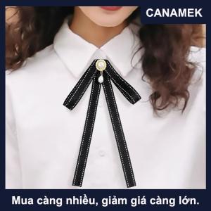 【CANAMEK】 Bow Trâm vải Tie huy hiệu tang Corsage Pin Tie áo đen bowties Trâm Áo sơ mi áo len Neckline phụ kiện