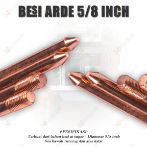 Grounding Listrik Besi Arde 5/8 inch Arde Grounding Rod Penangkal Petir 1.5 Meter