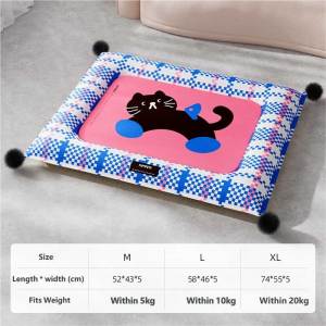 Lovinland Pet Dog Self Cooling Bed Washable Mat for Pets Double Sided Reversible Cooling Cat Bed 4 Side Pillow