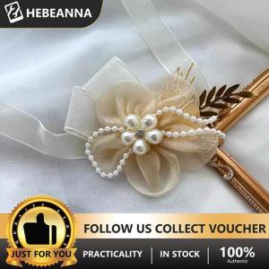 hebeanna สร้อยข้อมือสำหรับเพื่อนเจ้าสาวแสนสวยสวยหวานสง่างามริบบิ้นประดับข้อมือสำหรับเจ้าสาวดอกไม้ไข่มุกประดับอัญมณี