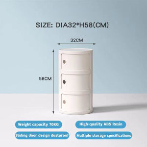 Katell Round Minimalist Bedside Cabinet Fashion Storage Cabinet Living Room Sofa Side Cabinet