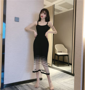 ชุดเดรสไหมพรหม ชุดเดรสยาวสายเดี่ยว ผ้าไหมพรมนิ่มใส่สบายน่ารัก (สินค้าพร้อมส่ง)