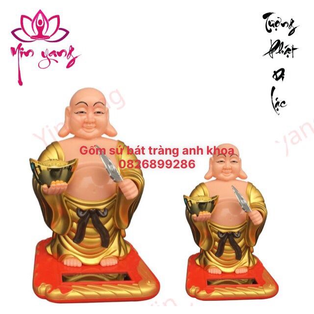 Tượng Phật Di Lặc Dáng Đứng Gật Gù Vẫy Quạt Năng Lượng Mặt Trời | Lazada.vn