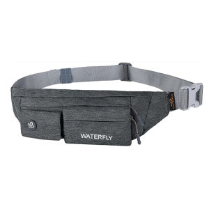 WATERFLY Waist Bag Pack Slim Water Resistant Fanny Pack Travel Bum Bag with 4 Pockets Running Pouch waist pouch for Women Men Traveling Cycling Hiking Camping