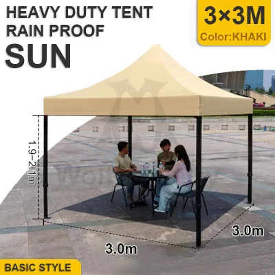 3x6M Retractable Tent Heavy Duty Waterproof Outdoor Tent Adjustable Height Foldable Car Tent Cottage